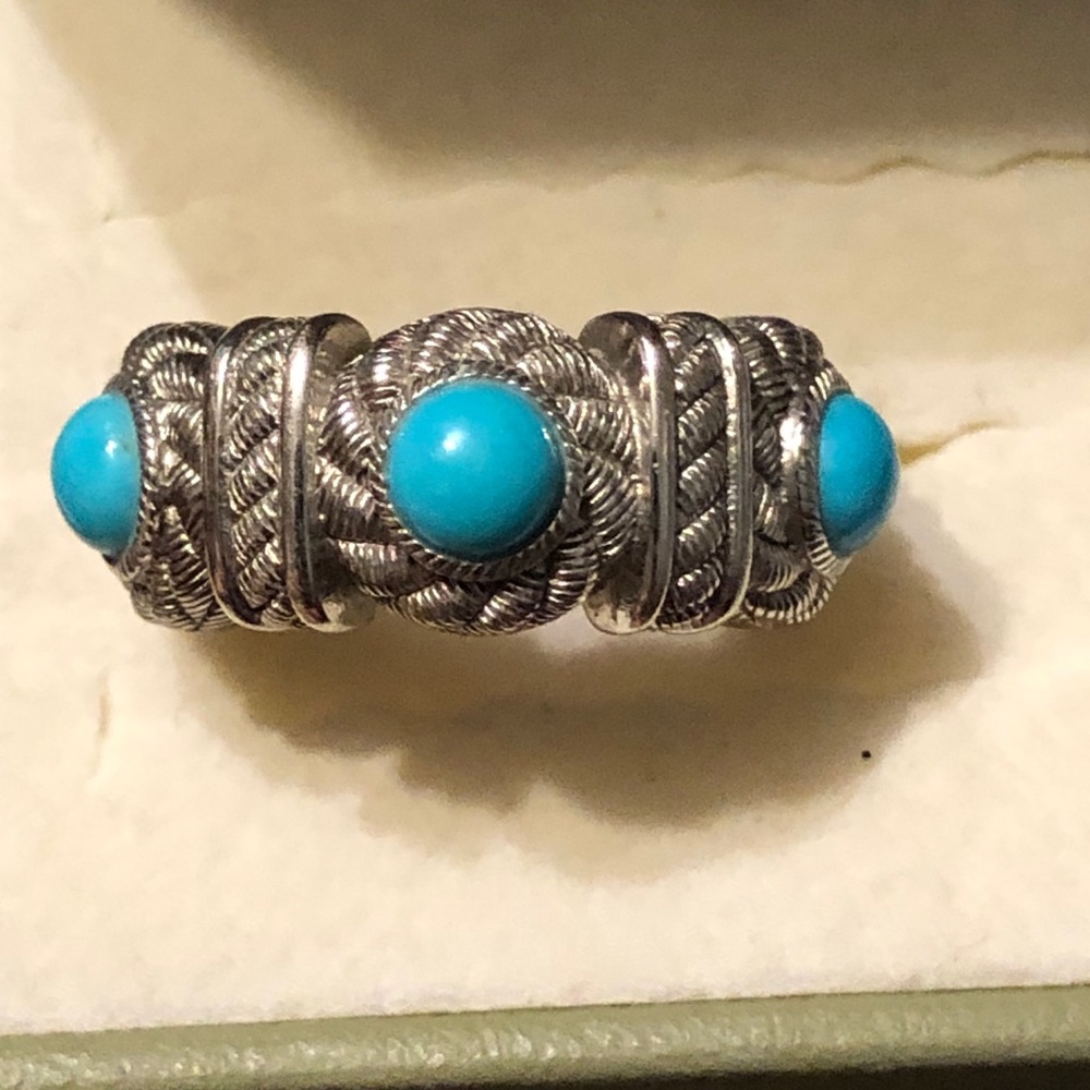 JUDITH RIPKA SLEEPING BEAUTY TURQ 925 SS RING